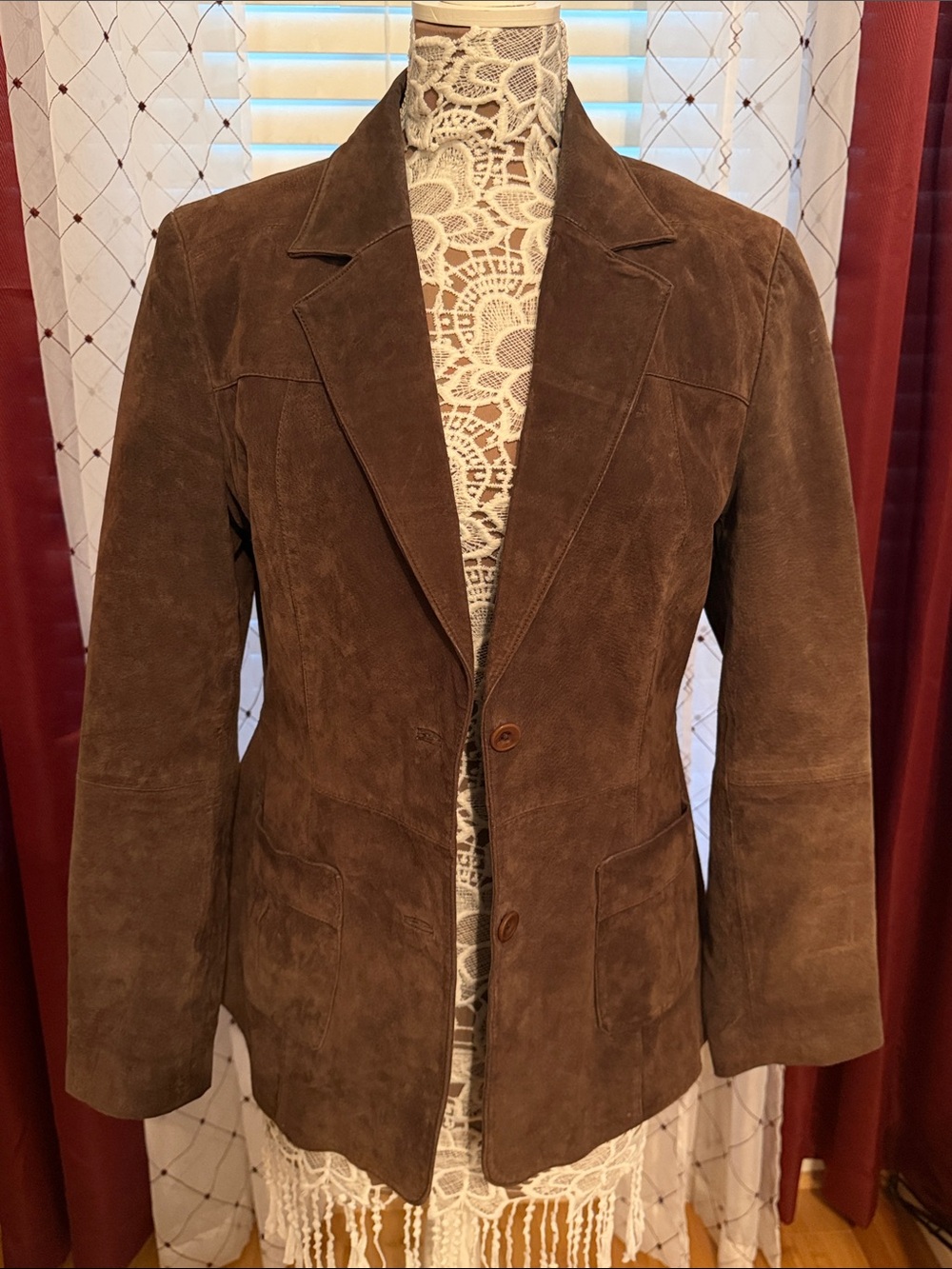 Newport News Brown Suede Blazer Jacket
